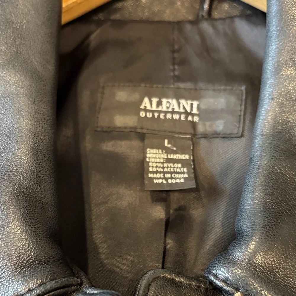 Alfani Black Leather Women's Jacket - Picture 2 of 6